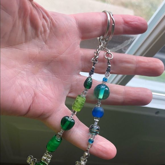 Two Handmade glass bead keychains - Picture 3 of 5